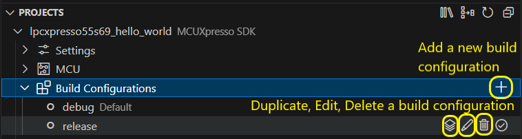 Build configurations options