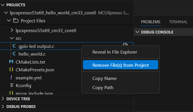 Remove Files from Project