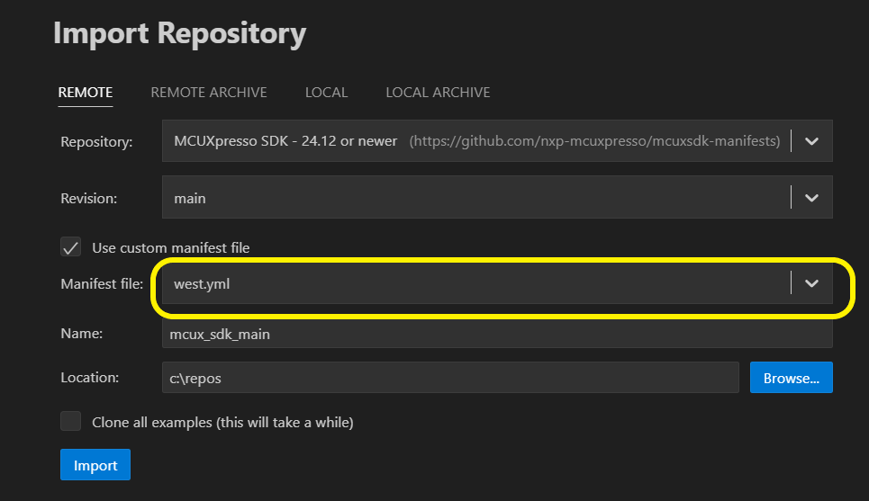 Install manifest SDK