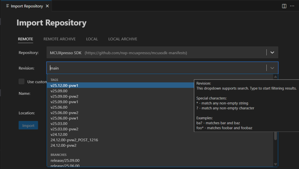 Install revision SDK