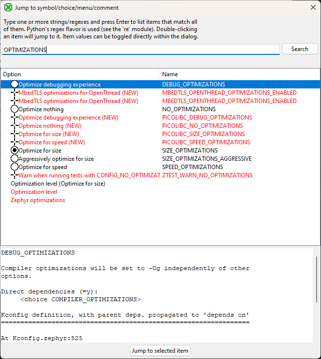 OPTIMIZATIONS results