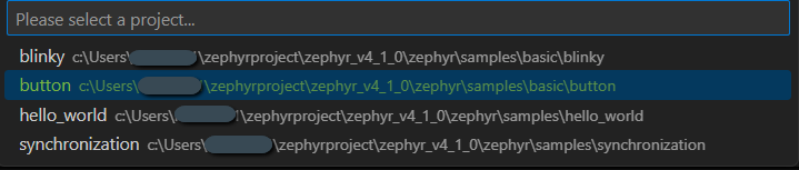 Devicetree project selection
