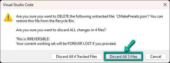 Discard all files