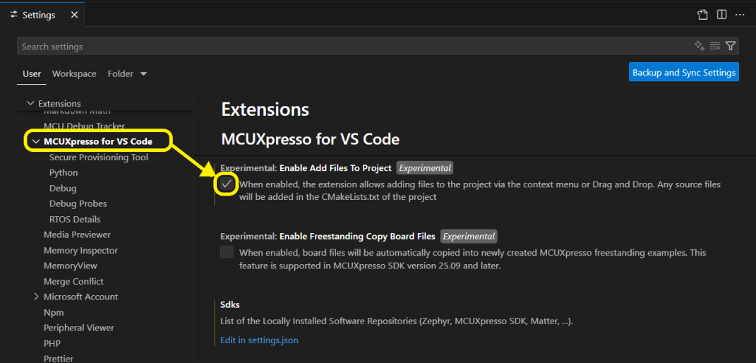 Enable Add Files to Project