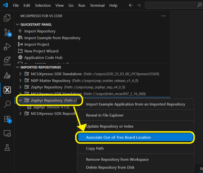 Zephyr associate out-of-tree boards