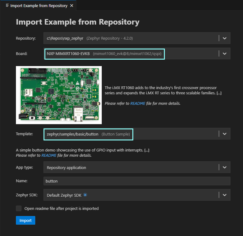 Import Button Example
