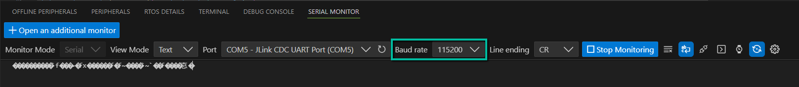 View Monitor Baud Rate