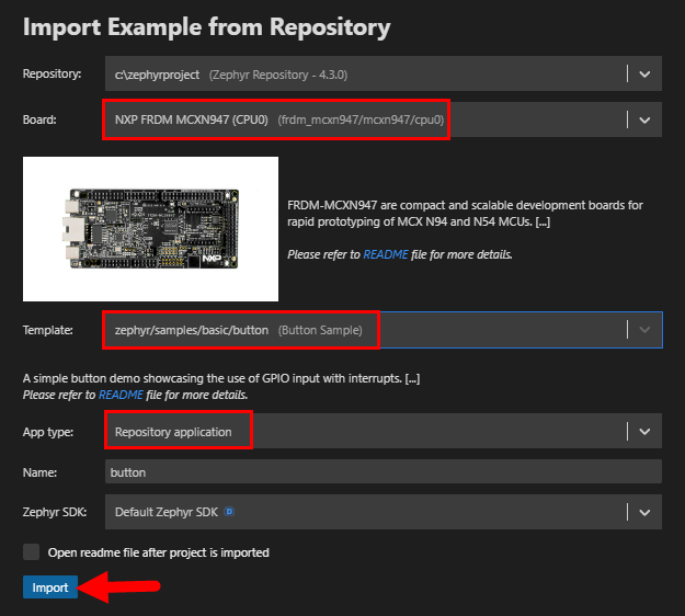 Import Button Example
