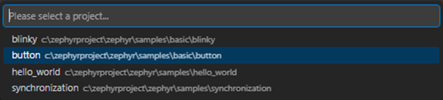 Devicetree project selection