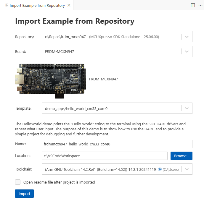 Import MCX Example