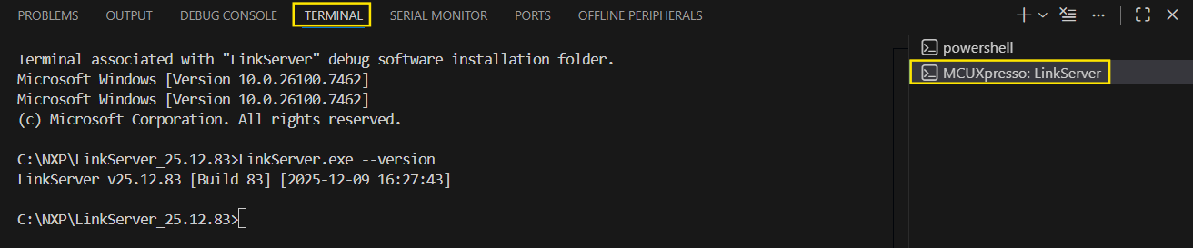 LinkServer Integrated Terminal