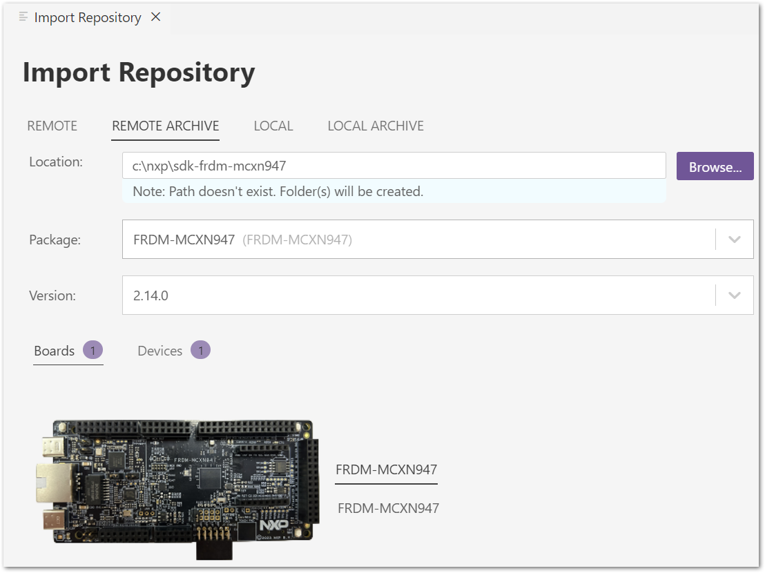 Import MCX Repository