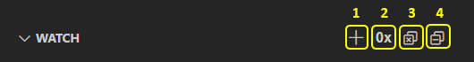 Toolbar buttons inside the Watch view