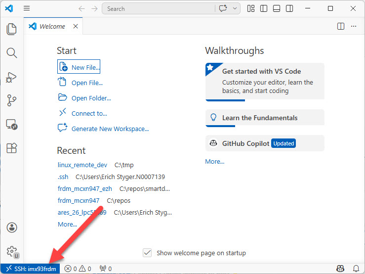 Connected with SSH