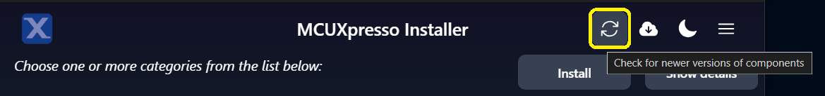 MCUXpresso Installer Version Check