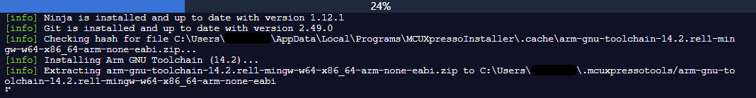 MCUXpresso Installer Console
