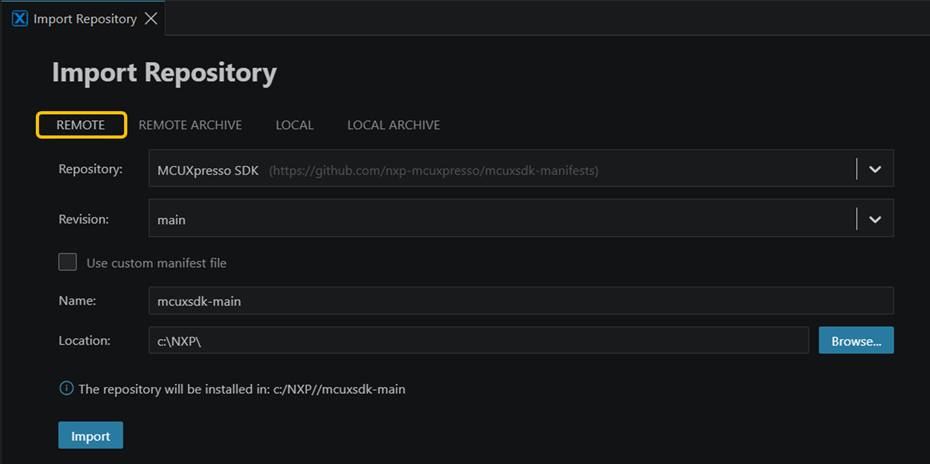 Install remote SDK
