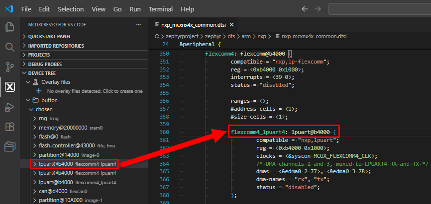 flexcomm4_lpuart4 node