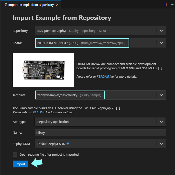 Import Blinky Example