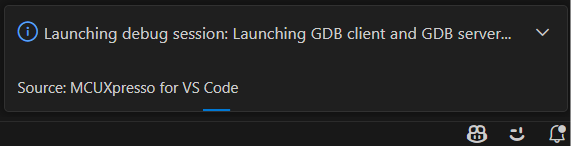 Progress notifications while establishing debug session
