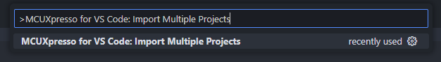 MCUXpresso IDE Import Multiple Projects command