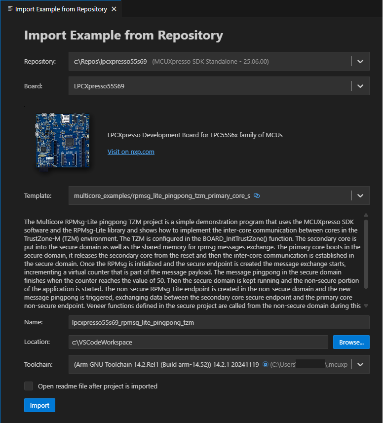 TrustZone Import Projects