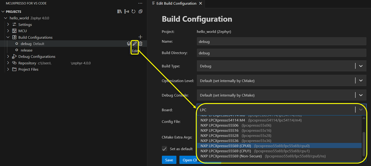 Zephyr Change Optimization Level