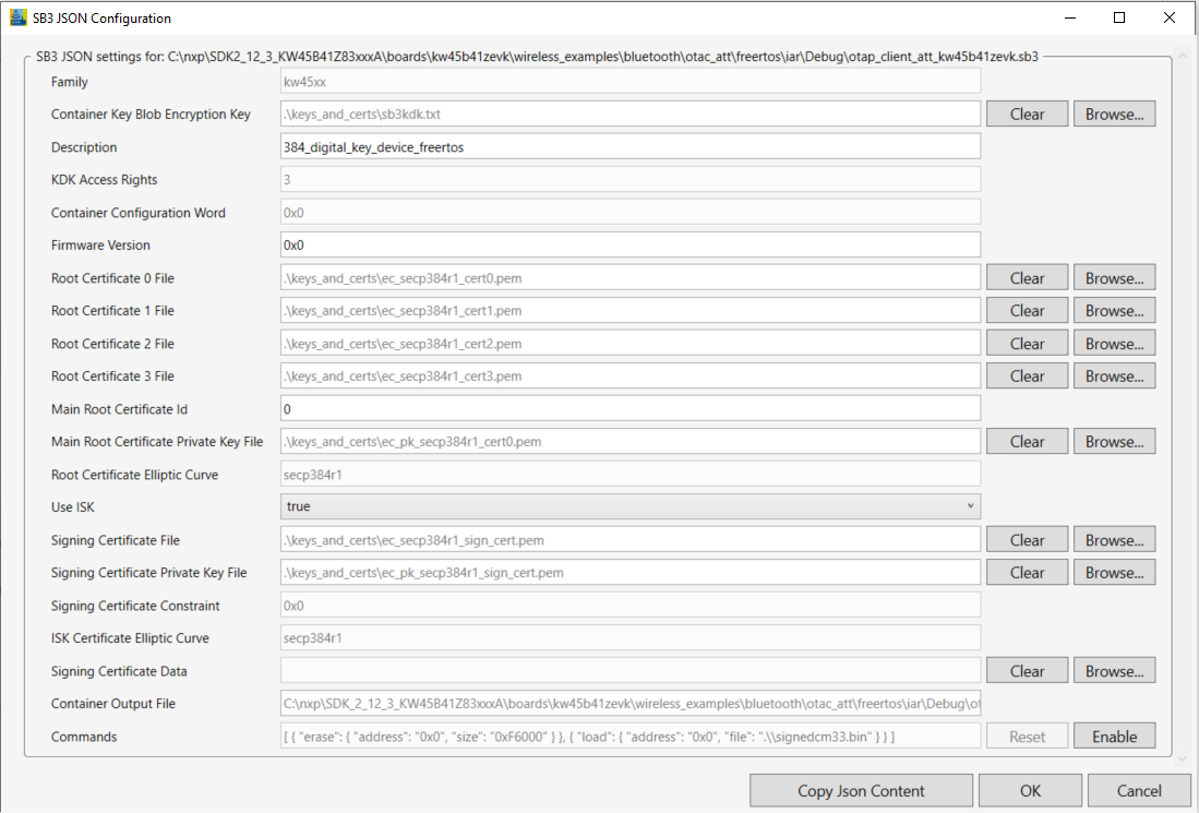 SB3 JSON configuration