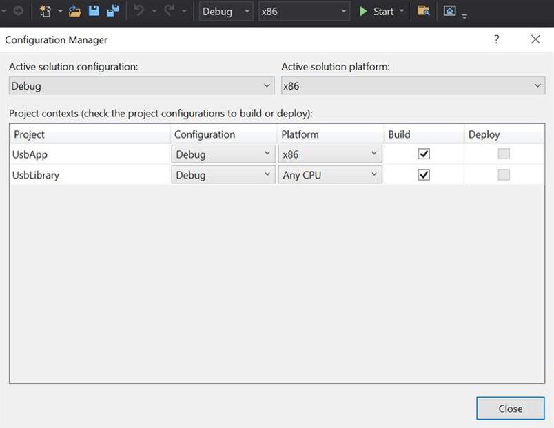 Select x86 platform