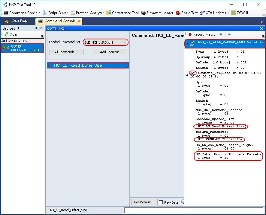 HCI black box command example