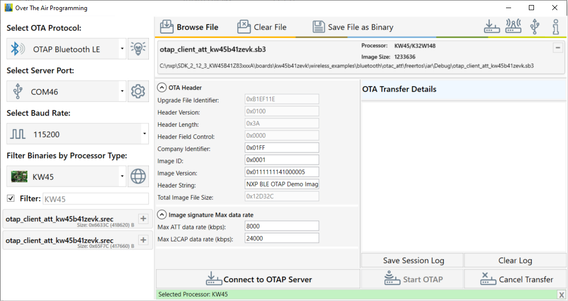 Over the Air Programming application overview