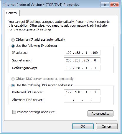 Host PC Virtual NIC configuration