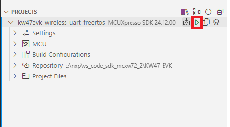 Debug the Wireless UART FreeRTOS application