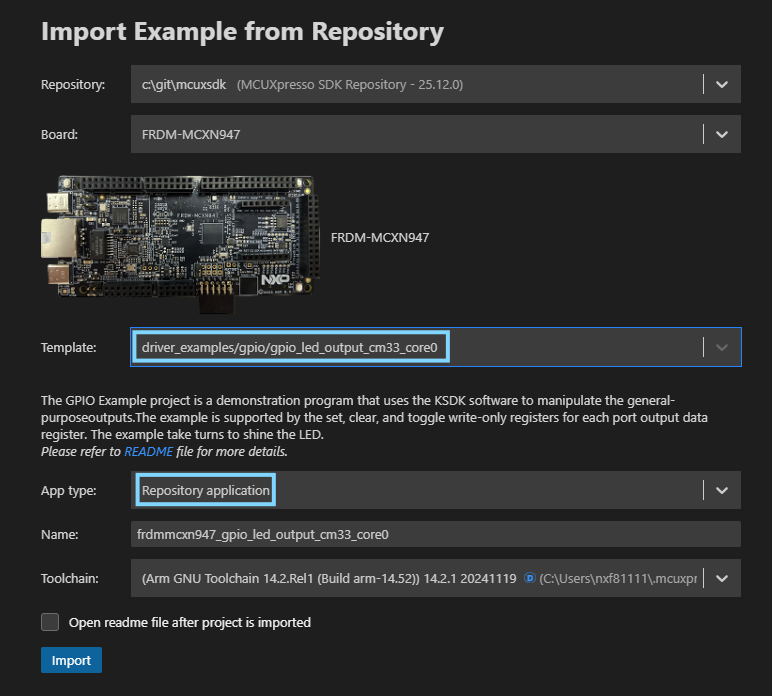 Import GPIO Example