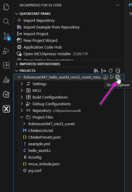 project file explorer