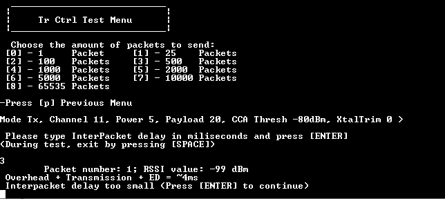Transmission Control Test – Inter-Packet delay error