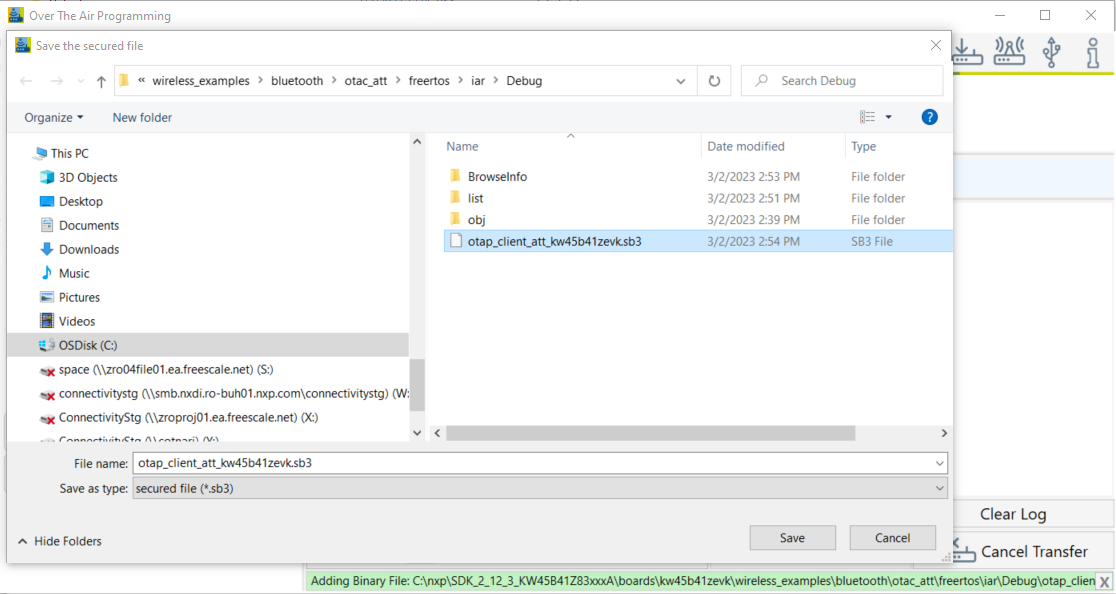 Selecting location to save .sb3 file