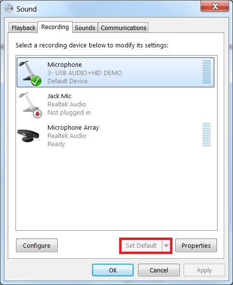 Set default