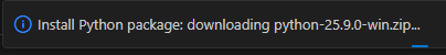 Install toolchain notification icon