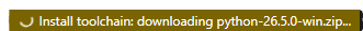 Install toolchain notification
